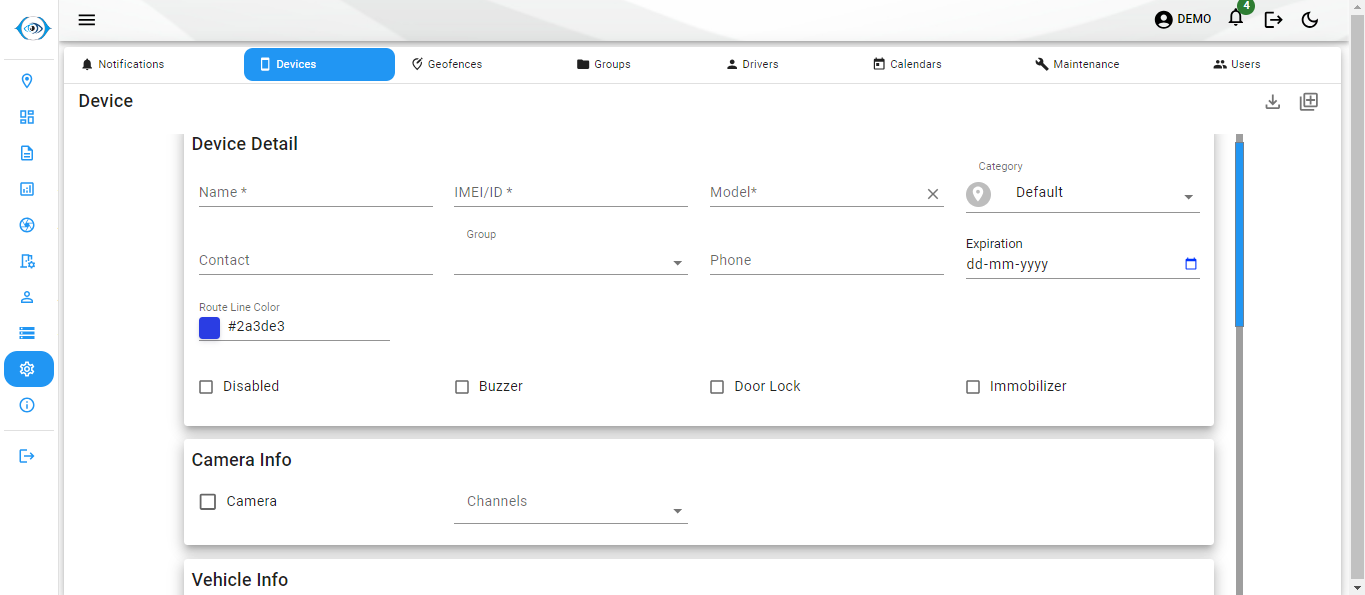 Device Configuration Form